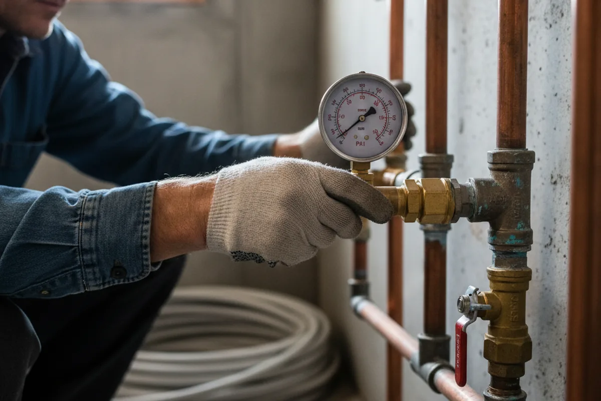 Pressure testing a repaired line during Water Line Repair in Intercourse